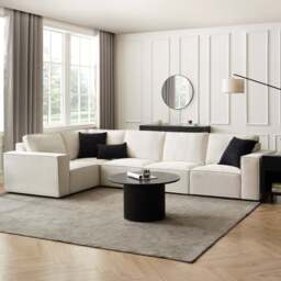 DUSK Brooklyn Large Left Hand L-Shape Sofa - Ivory - thumbnail 3