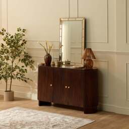 DUSK Finley Mango Wood 3 Door Sideboard - Walnut