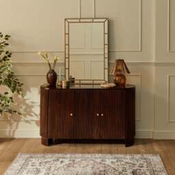 DUSK Finley Mango Wood 3 Door Sideboard - Walnut - thumbnail 2