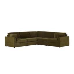 DUSK Miami Left Hand Corner Sofa - Chenille Olive - thumbnail 4