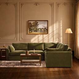 DUSK Miami Left Hand Corner Sofa - Chenille Olive - thumbnail 2