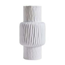 DUSK Gina Asymmetric Ribbed Vase - White - thumbnail 3