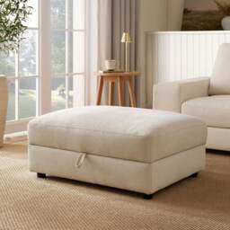DUSK Lyon Storage Pouffe - Speckled Sand Boucle
