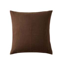 DUSK Savannah Set of 2 Tufted Muslin Cushion Covers - Chocolate - 50 x 50cm - thumbnail 3