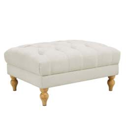 DUSK Hebden Pouffe - Cream Linen - thumbnail 2