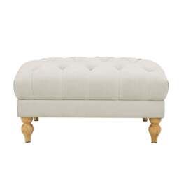 DUSK Hebden Pouffe - Cream Linen - thumbnail 3
