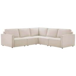 DUSK Brooklyn Slim Arm Large Left Hand Corner Sofa - Chenille Ivory - thumbnail 2