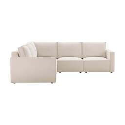 DUSK Brooklyn Slim Arm Large Left Hand Corner Sofa - Chenille Ivory - thumbnail 3