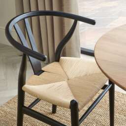DUSK Jade Set Of 2 Dining Chairs - Black/Natural - thumbnail 3