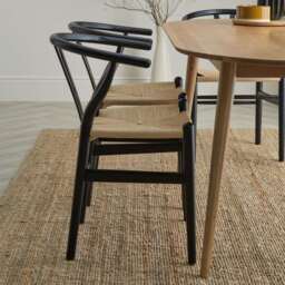 DUSK Jade Set Of 2 Dining Chairs - Black/Natural - thumbnail 4