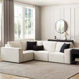 DUSK Brooklyn Small Left Hand L-Shape Sofa - Ivory - thumbnail 3