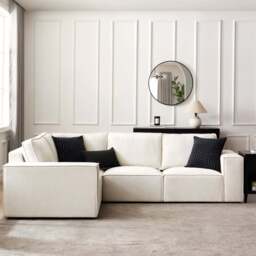 DUSK Brooklyn Small Left Hand L-Shape Sofa - Ivory - thumbnail 1