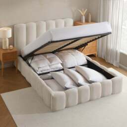 DUSK Cheshire Ottoman Storage Bed - Ivory - Super King - thumbnail 7