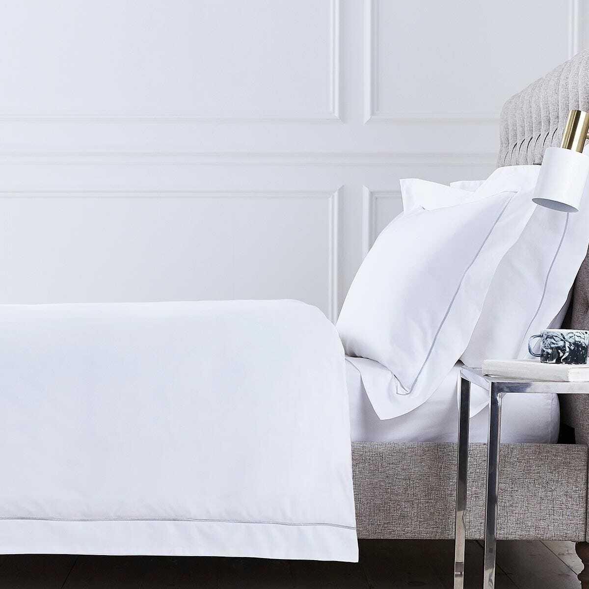 DUSK Mayfair Duvet Cover - 400 TC - Egyptian Cotton - Grey - Super King