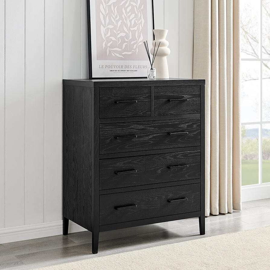 DUSK Aria 5 Drawer Chest - Black