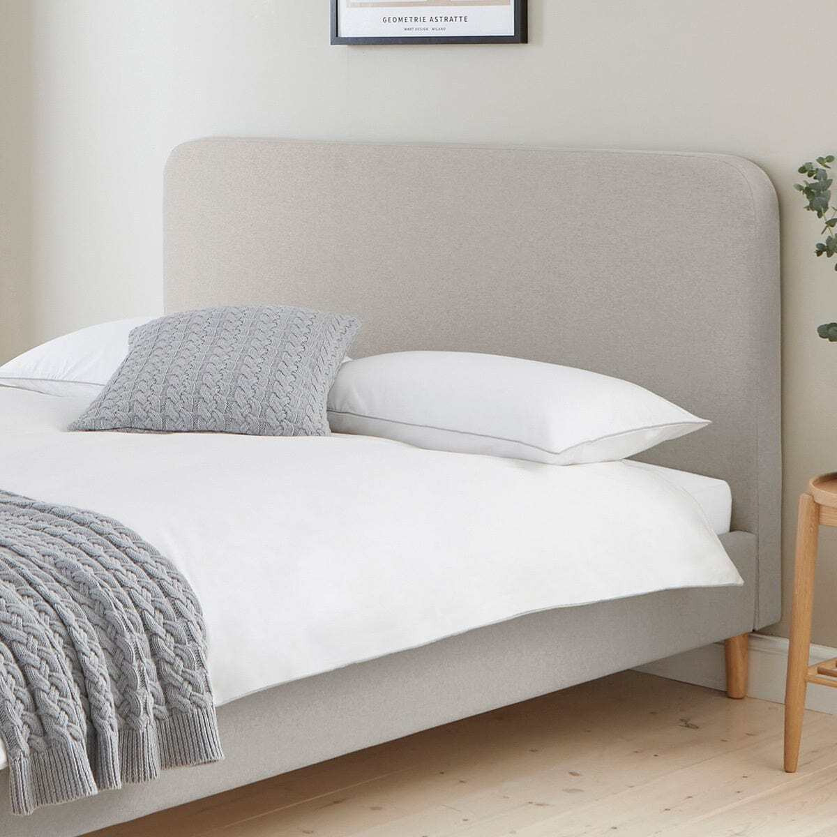 DUSK Ascot Bed - Double - Grey - Linen Look