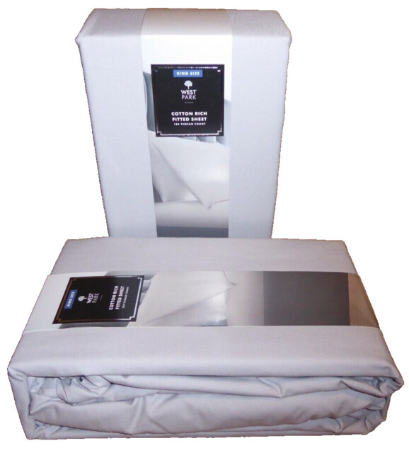 2 X West Park Cotton Rich Fitted Sheets King Size 152 X 200 X 25 Cm