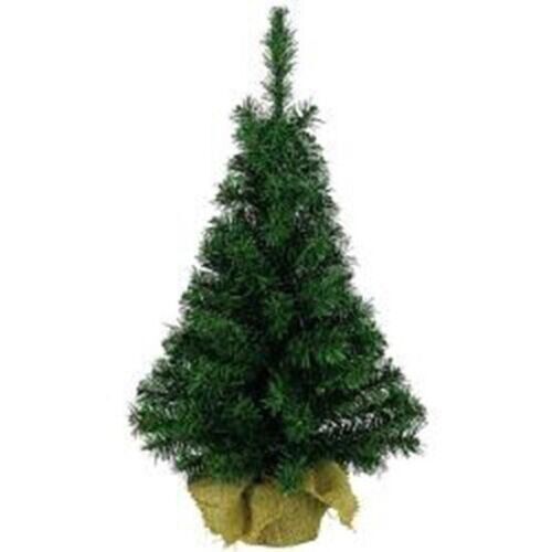 Kaemingk Plain Decoration Mini Christmas Tree In Jute Bag 45cm - Green