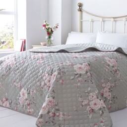Catherine Lansfield Canterbury Floral Reversible Quilted Bedspread,