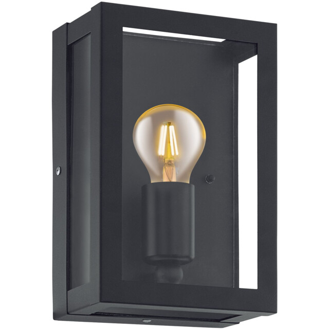 Black Outdoor Wall Light With Glass Gl1354