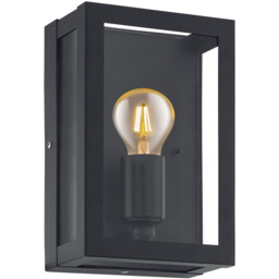 Black Outdoor Wall Light With Glass Gl1354