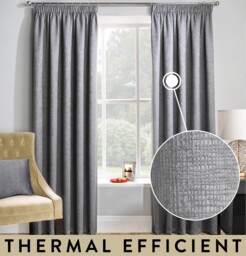 Matrix Grey Semi-plain Room Darkening Curtains & Cushion Covers -