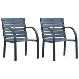 Garden Chairs 2 Pcs Grey Wood Vidaxl