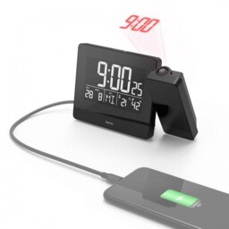 4047443425812 Hama Projection Alarm Clock Plus Charge Black Hama