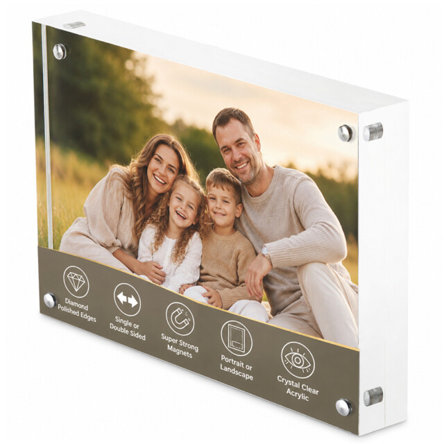 Free Standing 6 X 4 Acrylic Photo Block /picture Frame Use Portrait Or