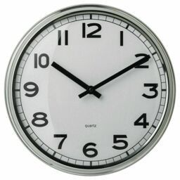Ikea Pugg Stainless Steel Wall Clock Silent Movement Analogue