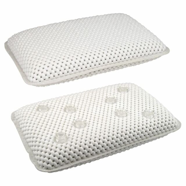 Luxury White Relaxing Spongy Cushioned Bath Spa Pillow Head Neck Rest