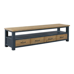 Reclaimed Large Tv Unit With 4 Drawers [splash Of Blue]