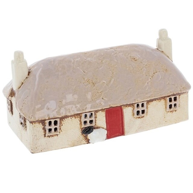 Village Pottery Croft House Thatched Tealight Holder 342591