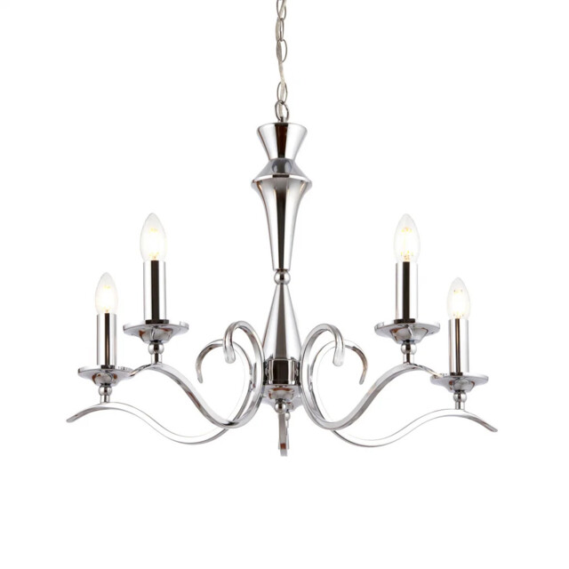 Ceiling Light Silver Kora 5 Chrome Endon Kora-5ch