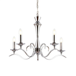 Ceiling Light Silver Kora 5 Chrome Endon Kora-5ch