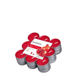 Bolsius Scented Tea Light Aluminum 4h Pomegranate 18 Pieces