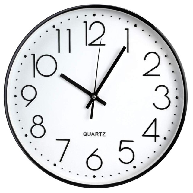 Wall Clock 12 Inch Non Ticking Silent Quartz Decorative Clocks With