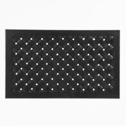 Doormat Black 45x75cm Rubber Lattice Outdoor Heavy-duty Non-slip