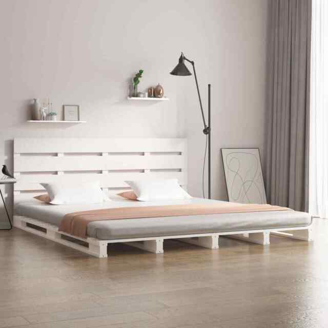 Bed Frame White 160x200 Cm Solid Wood Pine Vidaxl