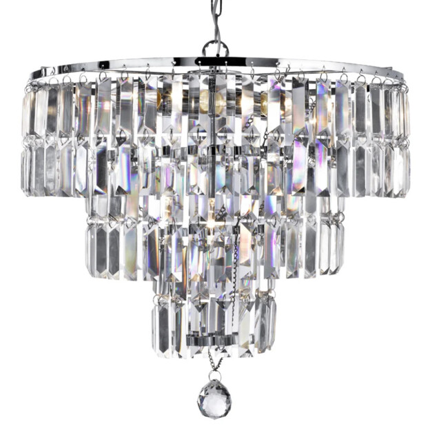 Ceiling Light Silver Empire 5 Chrome Searchlight 1375-5cc