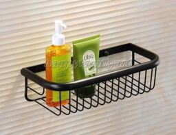Black Oil Rubbed Brass Wall Mounted Bathroom Shower Shelf Storage
