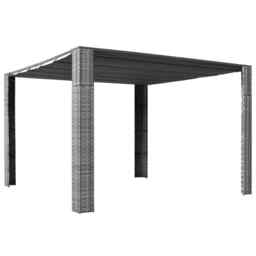 Gazebo With Roof Poly Rattan 300x300x200 Cm Grey And Anthracite Vidaxl