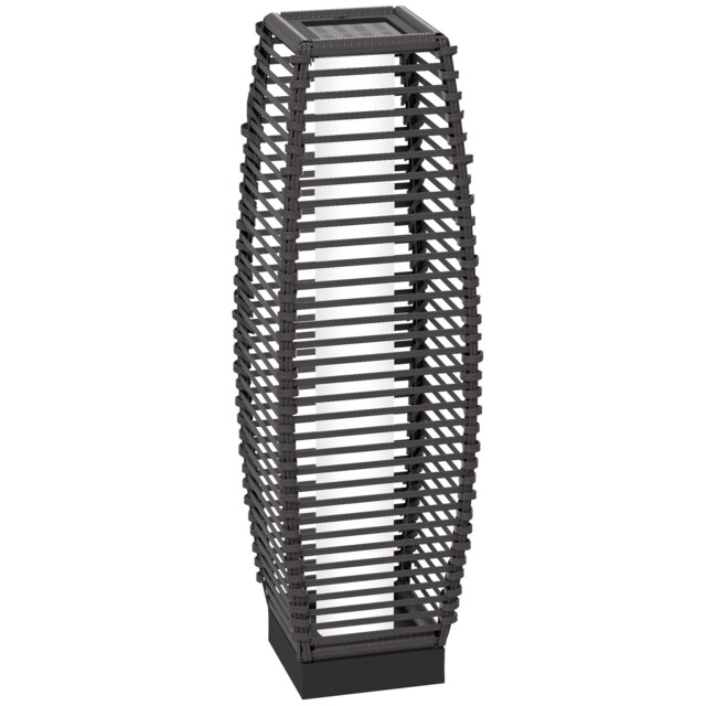 Outsunny Rattan Solar Floor Lamp W/ Auto On/off Led Light For Porch,