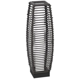 Outsunny Rattan Solar Floor Lamp W/ Auto On/off Led Light For Porch,