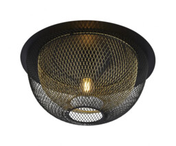 Ceiling Light Black Honeycombe Flush Matt Gold Searchlight 6840bgo