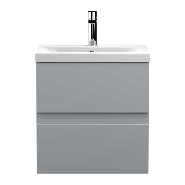 Hudson Reed Urban Wall Hung 2-drawer Vanity Unit Basin 1 Satin Grey