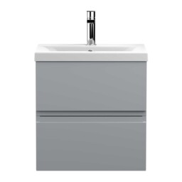 Hudson Reed Urban Wall Hung 2-drawer Vanity Unit Basin 1 Satin Grey