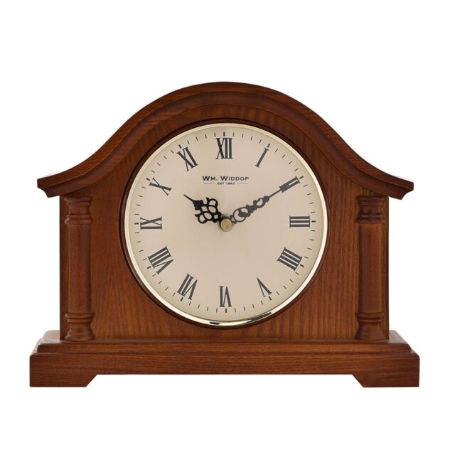 Widdop Broken Arch Wooden Mantel Clock W2651w