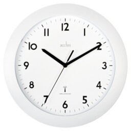 Acctim Cadiz Rc Wall Clock 25.5cm White 74132, 25 Cm L X 25 Cm W