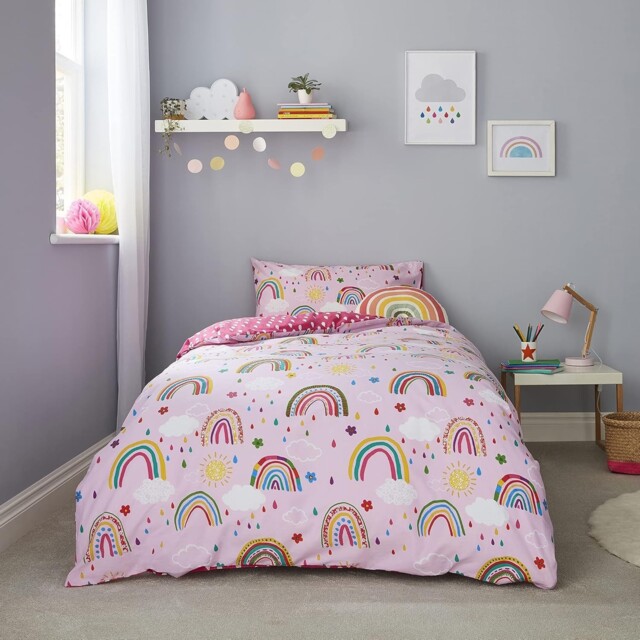 Silentnight Rainbow Healthy Growth Kids Reversible Girl Duvet Cover